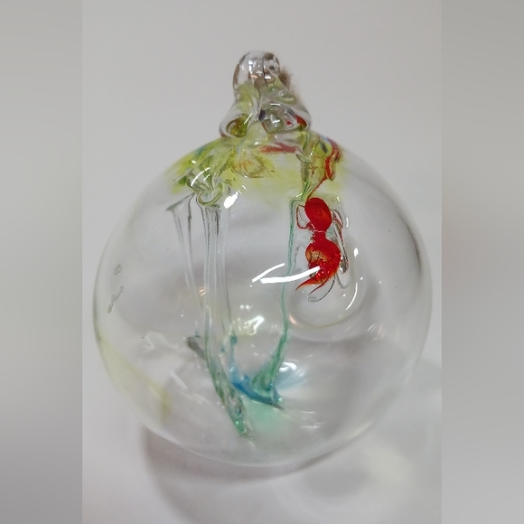 Vintage Hand-Blown Witch Ball, Hand-Blown Glass Ornaments Ball, Glass Decor. - Picture 2 of 6